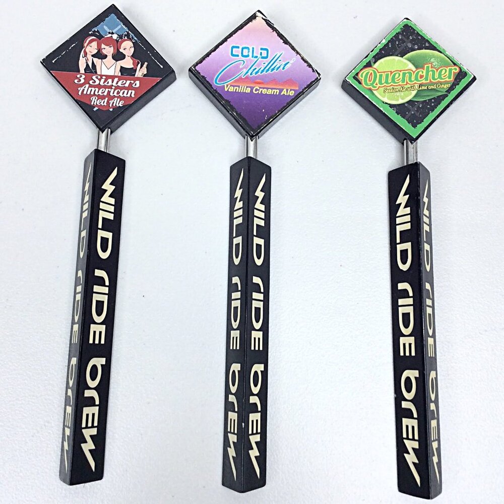 Wild Ride Brew Tap Handle Lot‎ of 3 Quencher Cold Chillin Sisters American Red